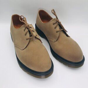 Dr Doc Martens LESTER 3 Eye Tan Canvas Oxford Shoes Mens 13 M - Great Condition!